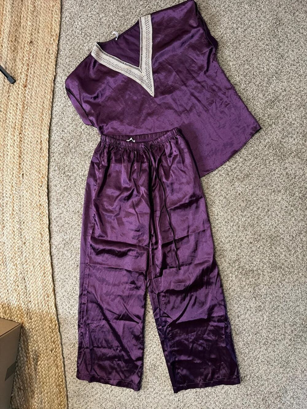 Ekouaer two piece pajama set plum m 3315